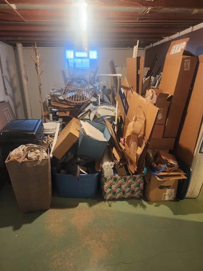 Roll-off dumpster container at job site for 6 Yard Dumpster Rental in Naperville